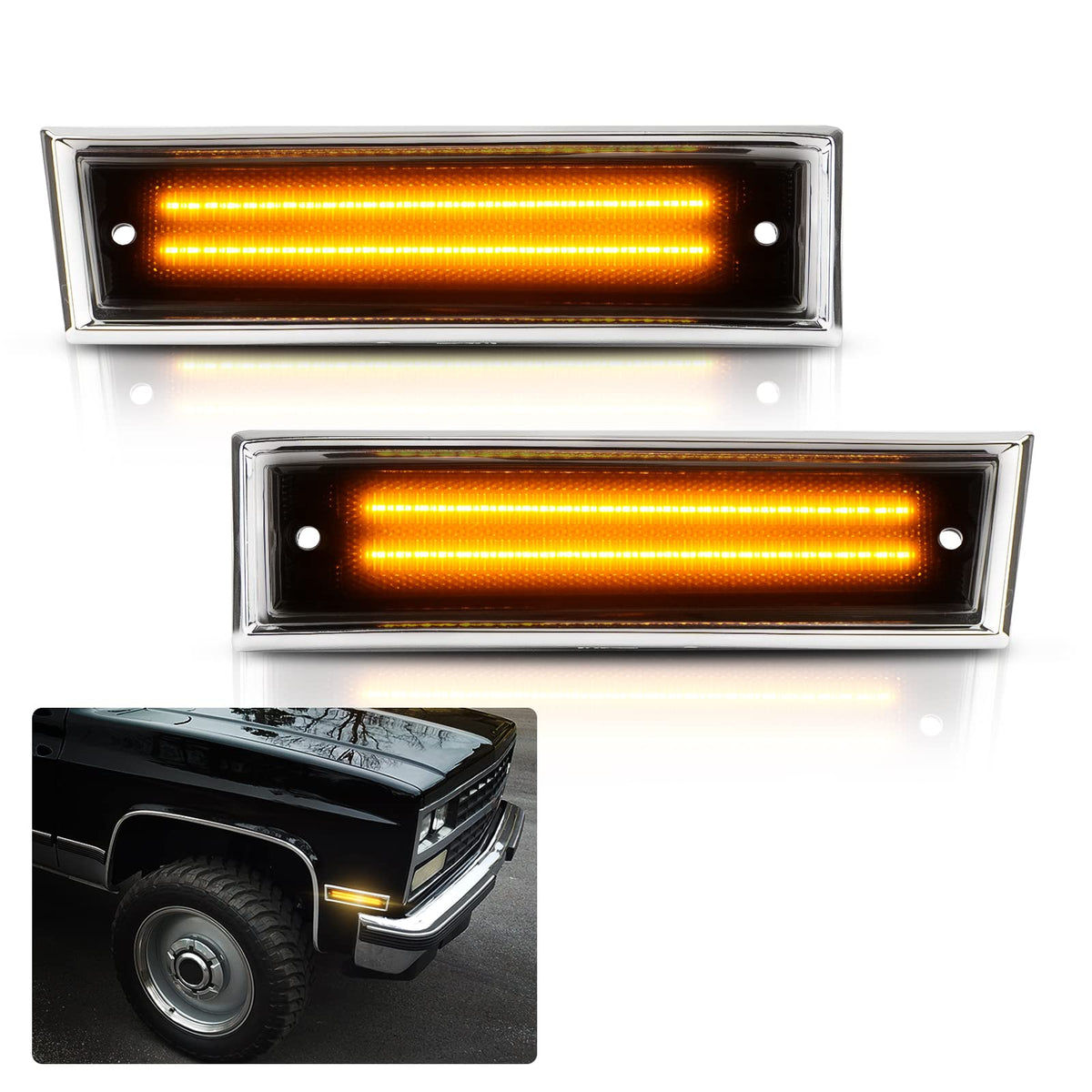 Bestview front assembly for Chevy C10 showing exact fit and enhanced visibility