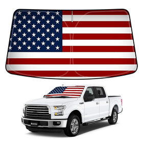 Bestview front view showing custom fit on Ford F150 windshield and heat protection