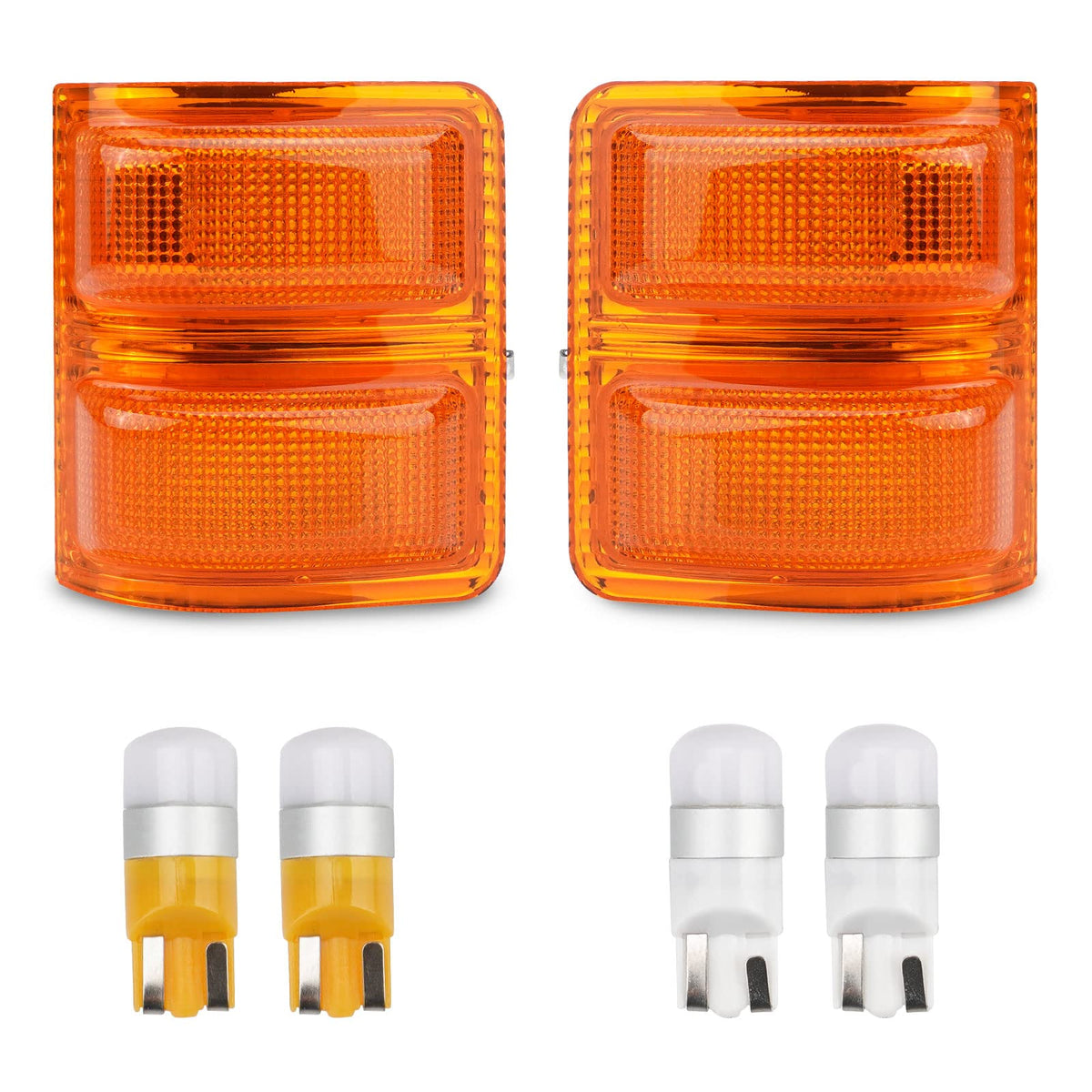 Bestview front view of pair mirror marker lights showing clean OEM fit