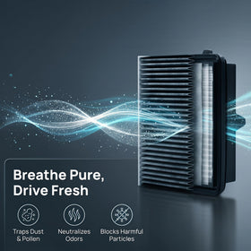 BESTWELL4U filter in vehicle vent scene conveying improved cabin air quality