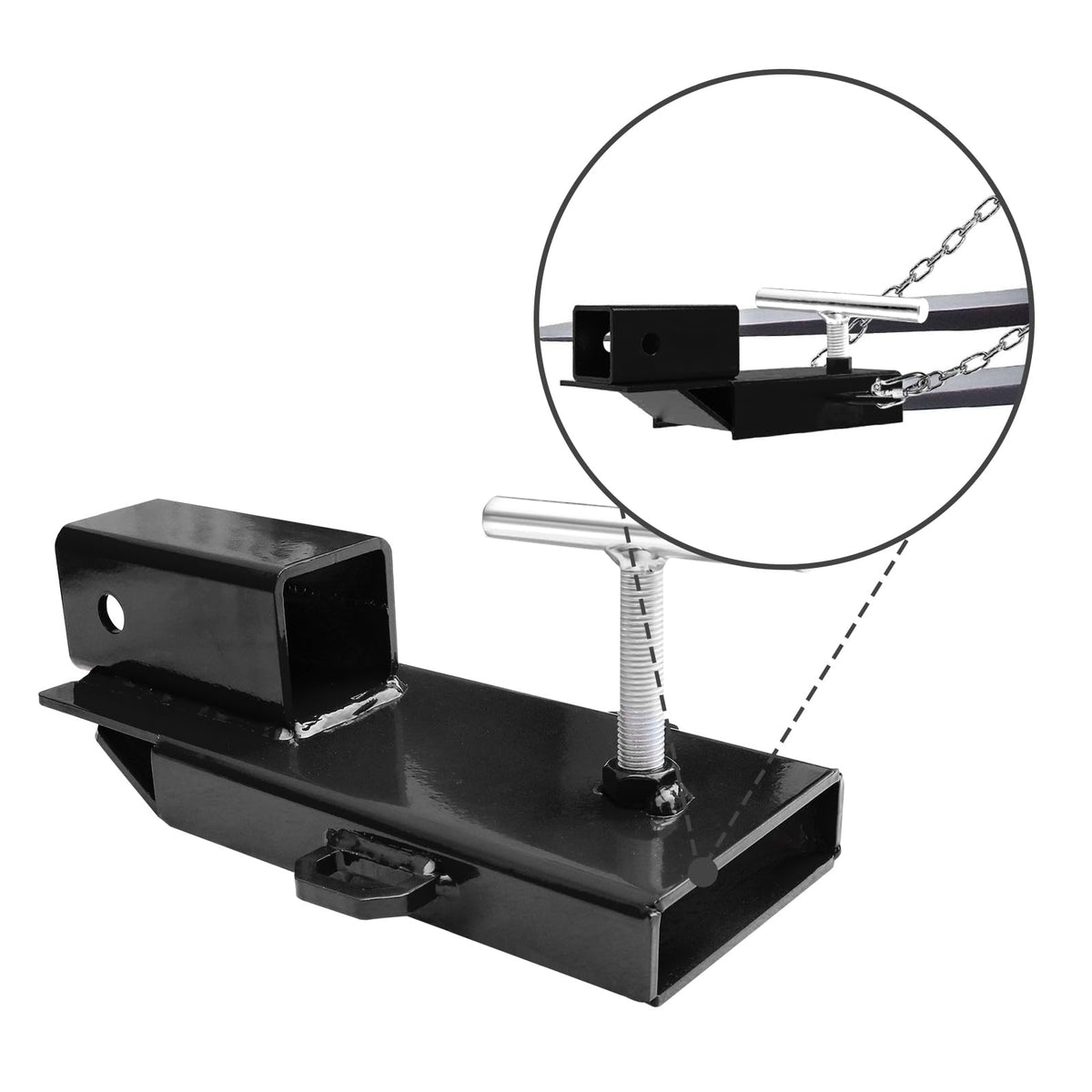BESTZHEYU hitch mounted on forklift forks towing trailer to demonstrate usability