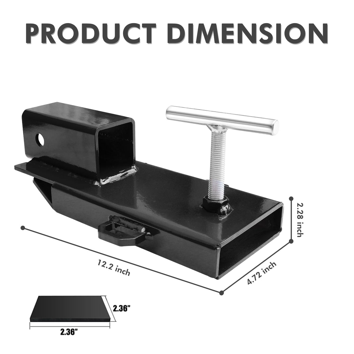 BESTZHEYU closeup of 2-inch receiver for universal hitch accessory compatibility