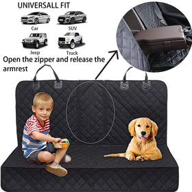 BESULEN protector next to ruler showing size and seat coverage
