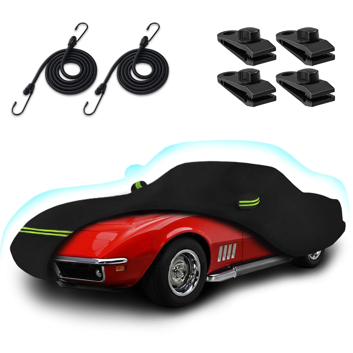 BETERNY cover front view on Corvette C3 showing full protection benefit