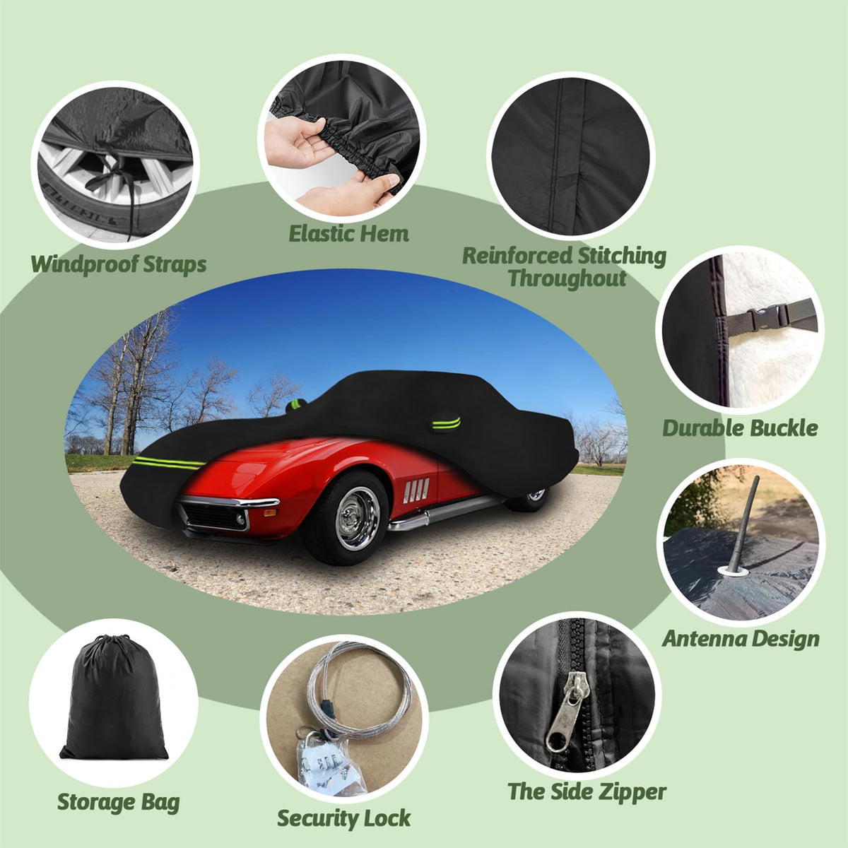 BETERNY driver-side zipper and mirror pocket for easy access benefit