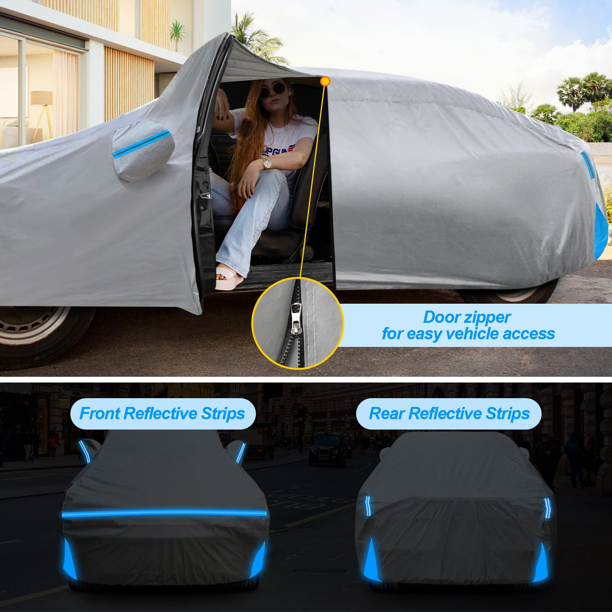 BETERNY mirror pocket with reflective strips for night visibility
