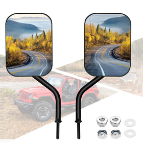 BETOOLL front view of mirror mounted on Jeep hinge shows restored visibility