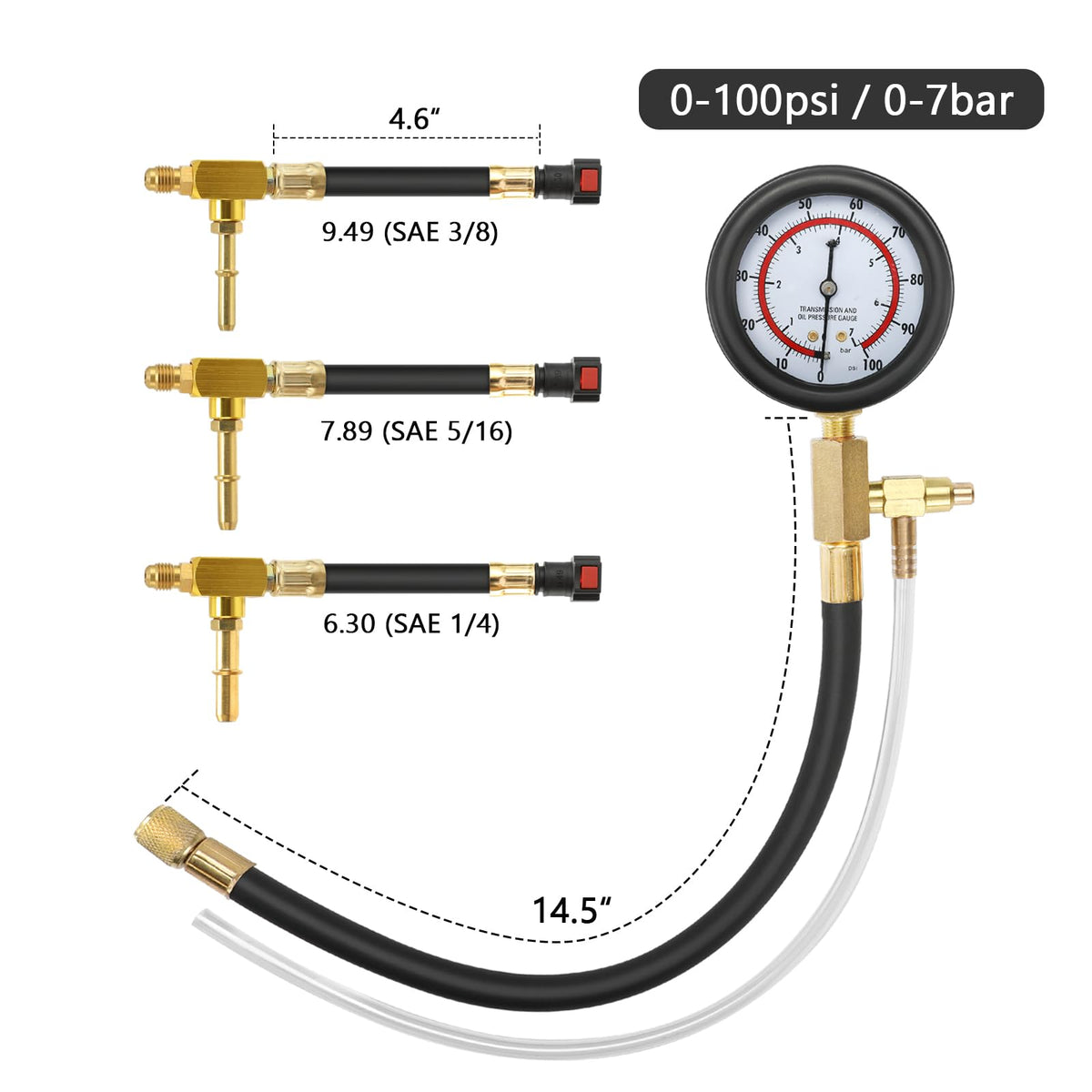 BETOOLL closeup gauge dial dual-scale for quick, accurate readings