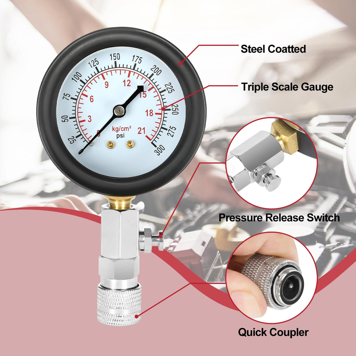 BETOOLL release valve detail enabling single-handed pressure release safety benefit
