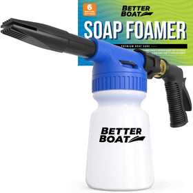 Better Boat foam cannon front view showing whole foam sprayer and bottle, easy application benefit