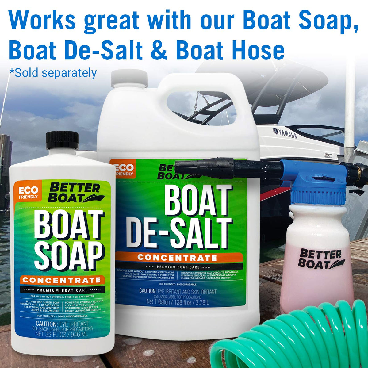 Better Boat in-use lifestyle washing driveway showing time-saving coverage and simple operation benefit