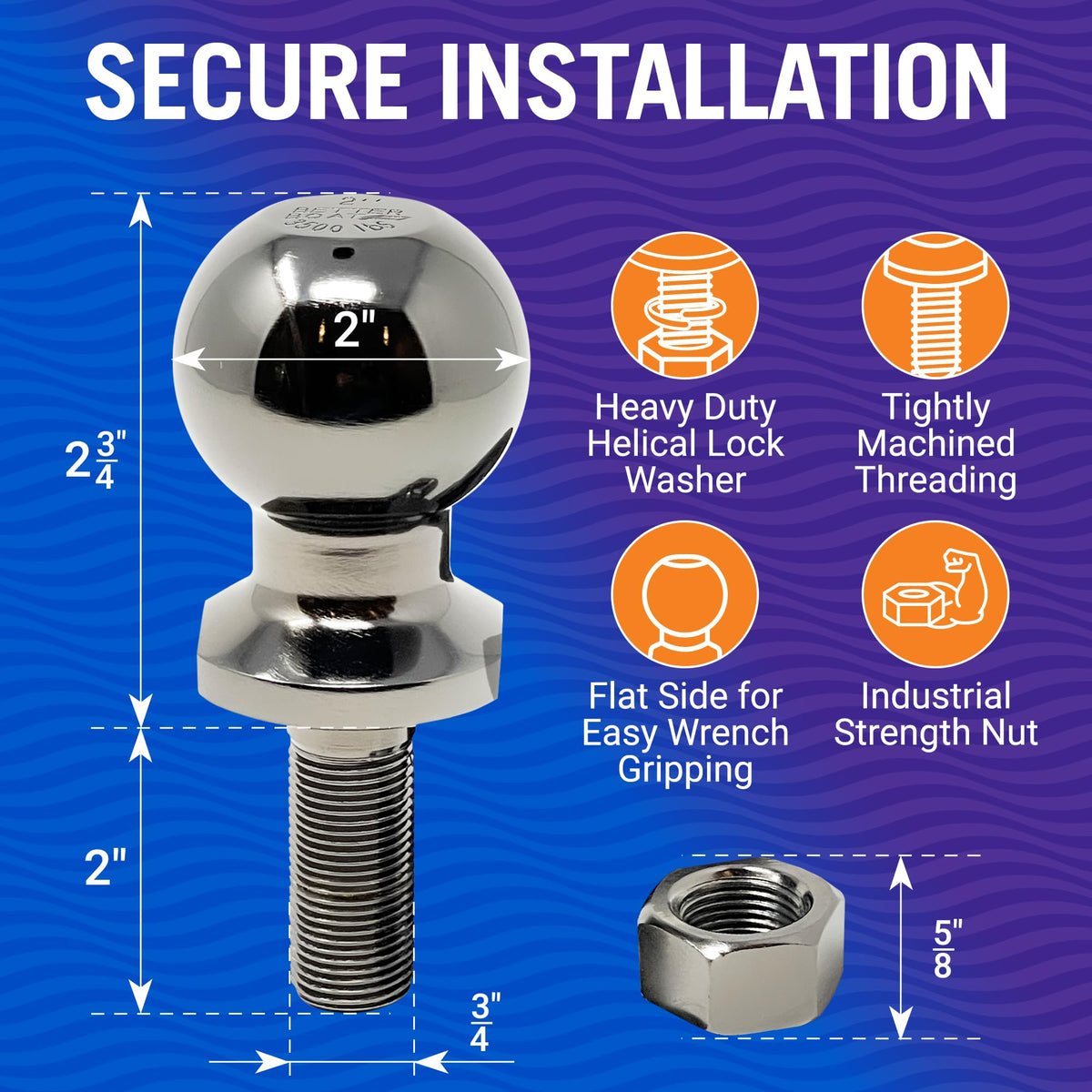 Better Boat protective rubber cover on hitch ball preventing corrosion and surface damage