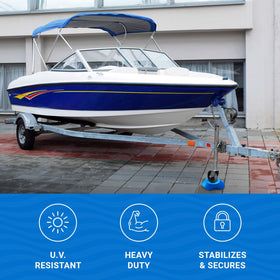 Better Boat chock held in hand for scale, lightweight and portable benefit