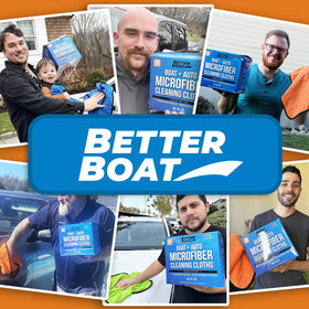 Better Boat size comparison with hand to show 16x16 inch coverage advantage