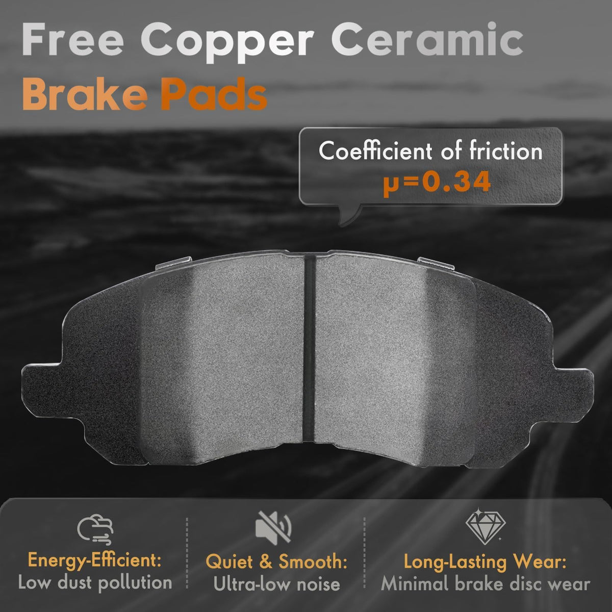 Betthand ceramic brake pads detail demonstrating low dust and quiet braking