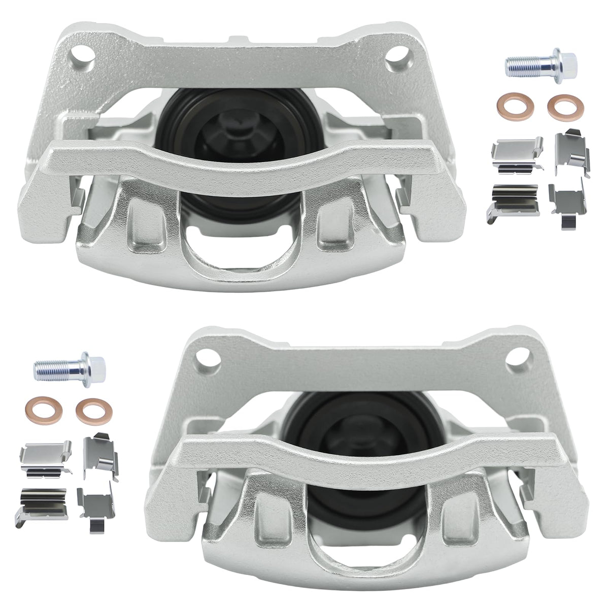 Betthand front caliper front view showing bolt holes and mounting flanges for precise fit