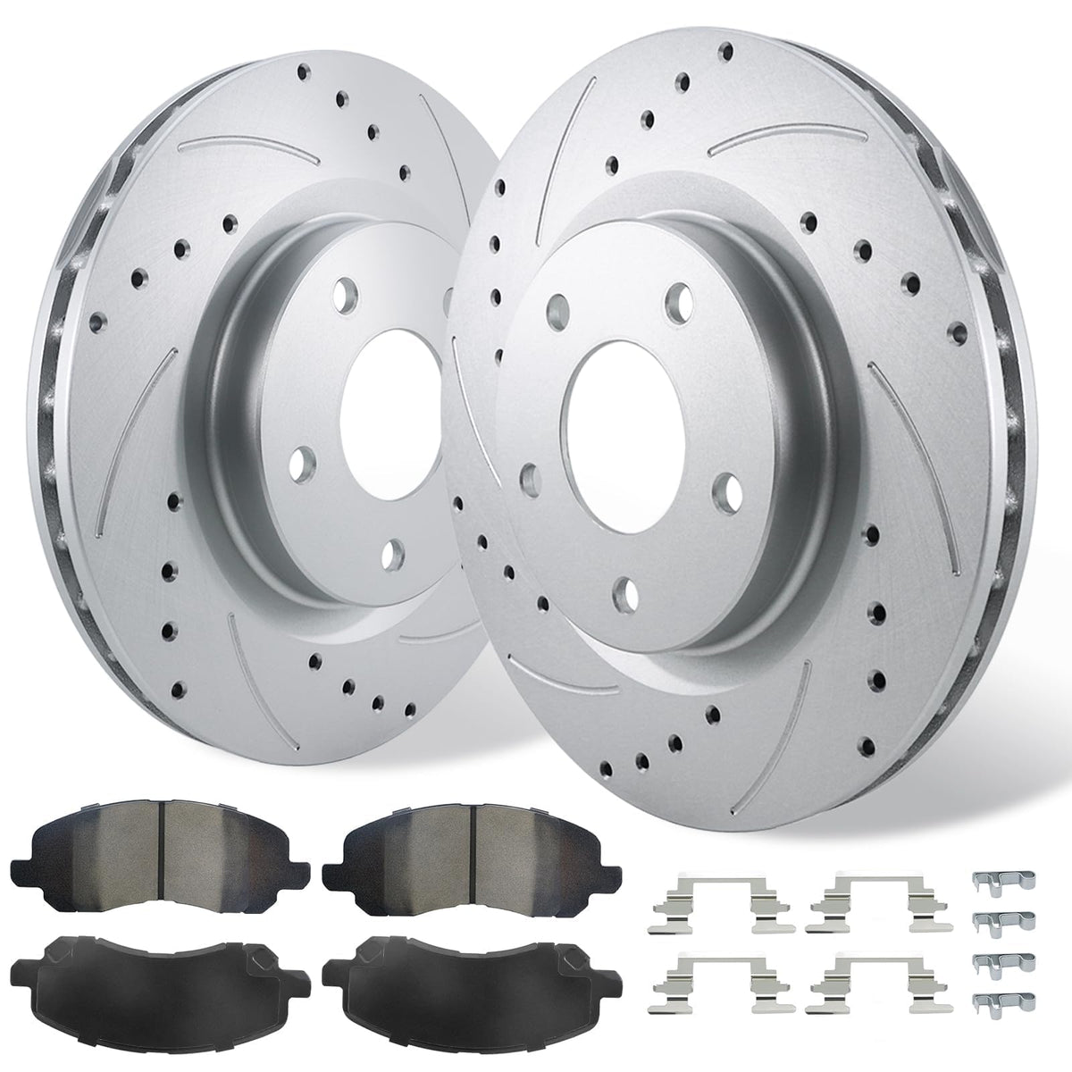 Betthand front rotor and pads kit front view showing complete components and quick install benefit