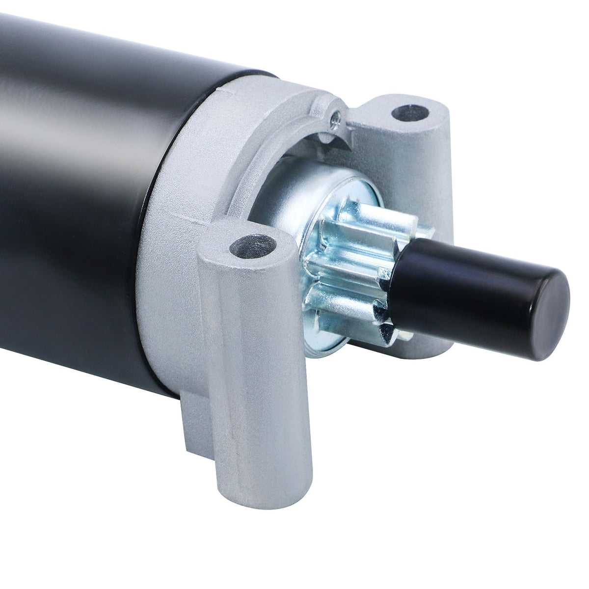 Betthand starter mounting flange close-up showing precise bolt holes
