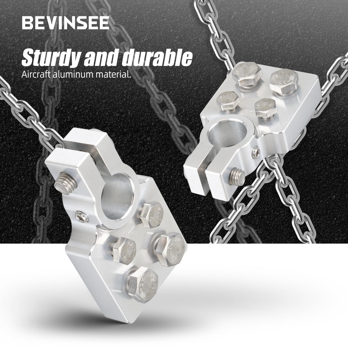 Bevinsee included M8 and M6 bolts and fastening hardware for versatile mounting