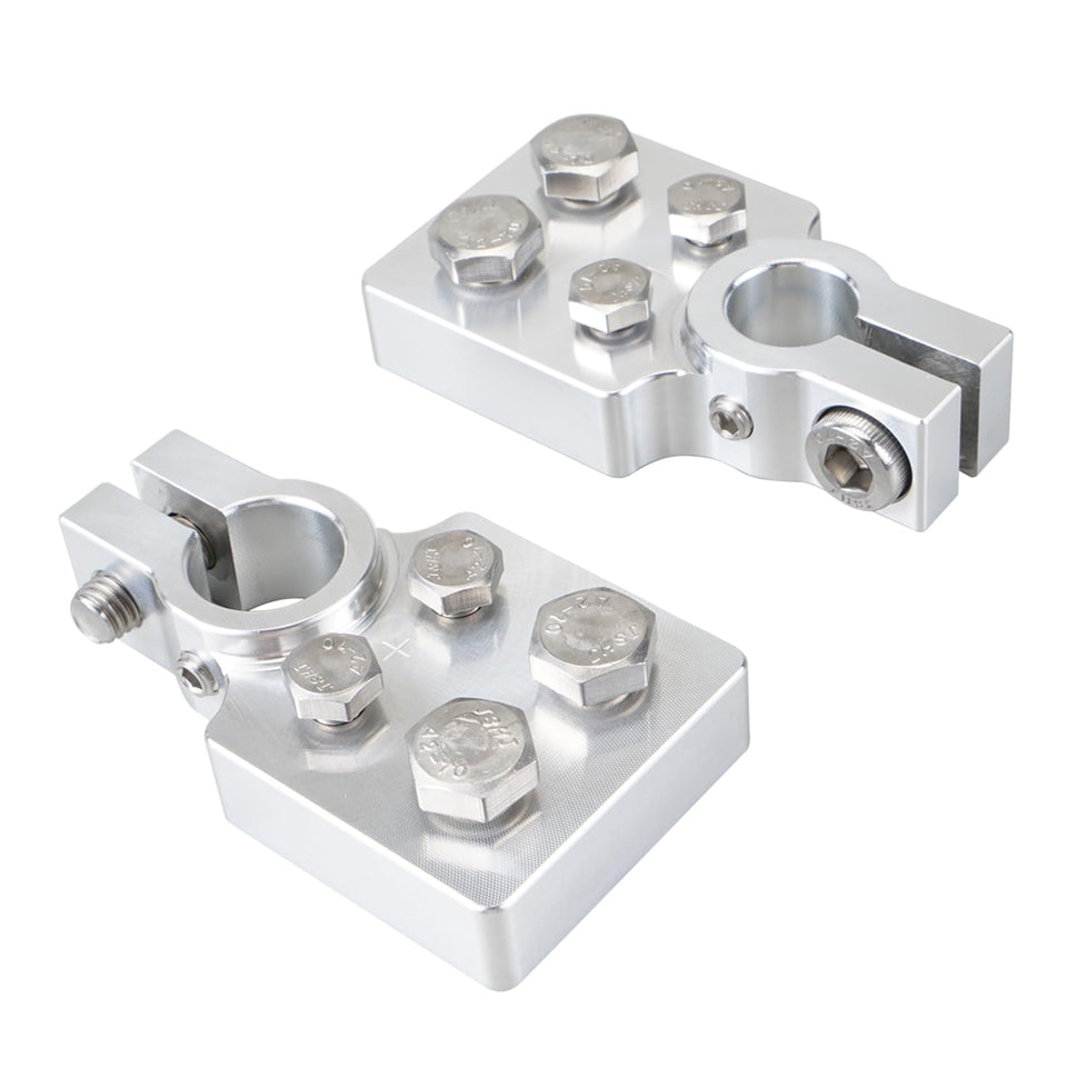 Bevinsee front view of terminal clamps showing fit and finish for easy installation