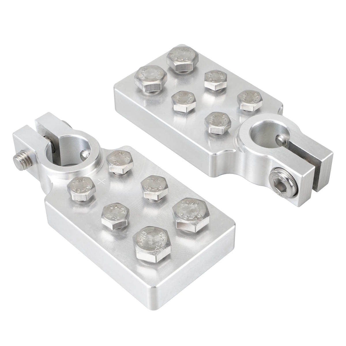 Bevinsee front view clamps showing six terminals and clear organization benefit