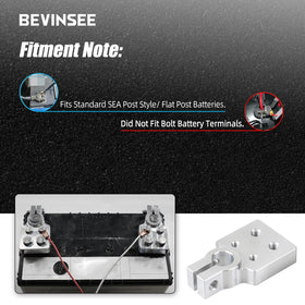 Bevinsee installed on a battery top, demonstrating secure connection and compatibility