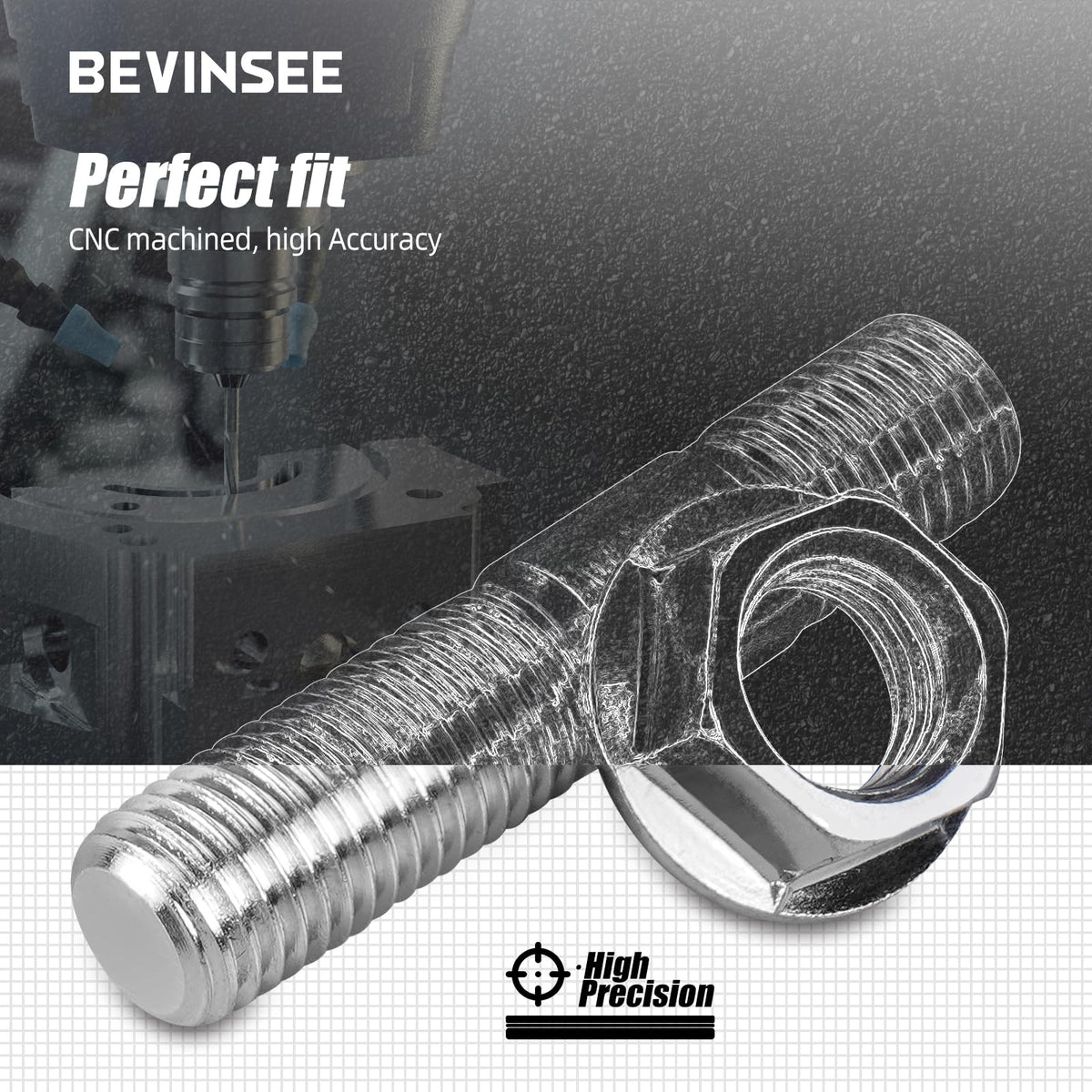 Bevinsee twelve studs and nuts arranged on table illustrating complete kit