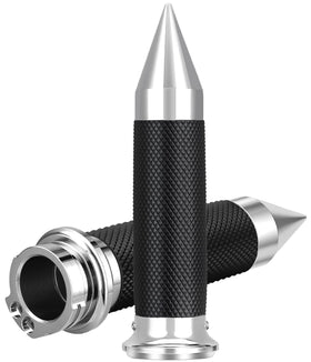 beyisi front view of grips on chrome bar showing fit and style benefit