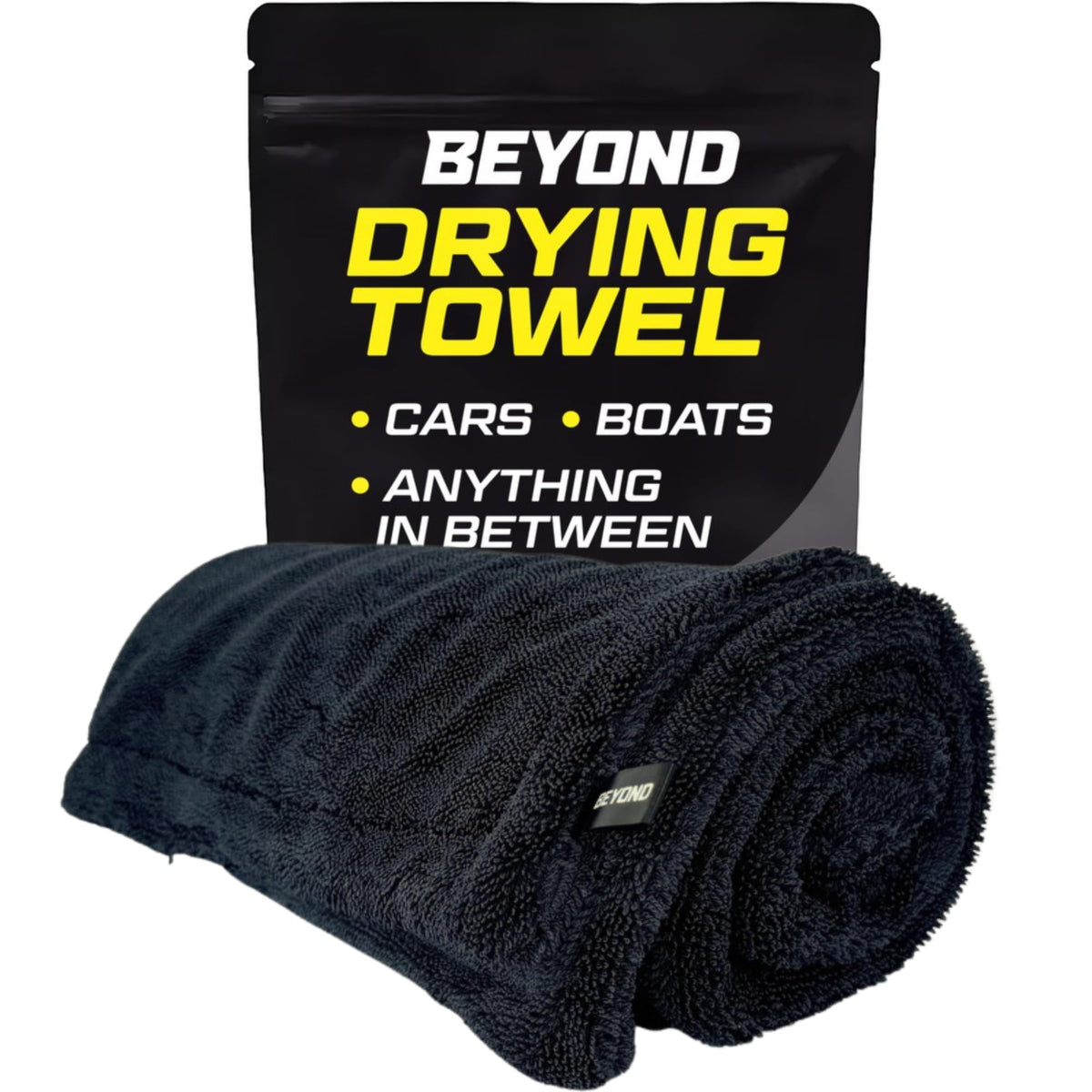 Beyond Braid drying towel front view showing absorbent surface and safe edges for paint protection