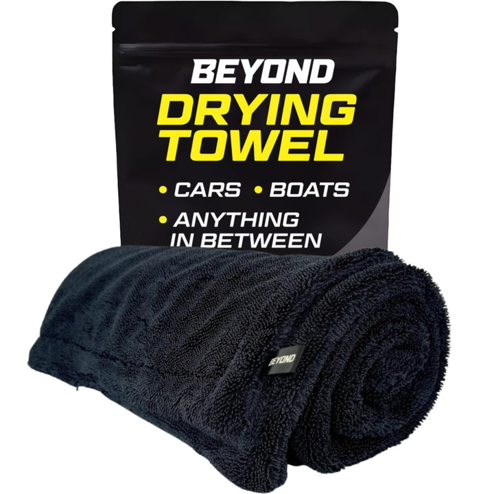 Beyond Braid drying towel front view showing absorbent surface and safe edges for paint protection