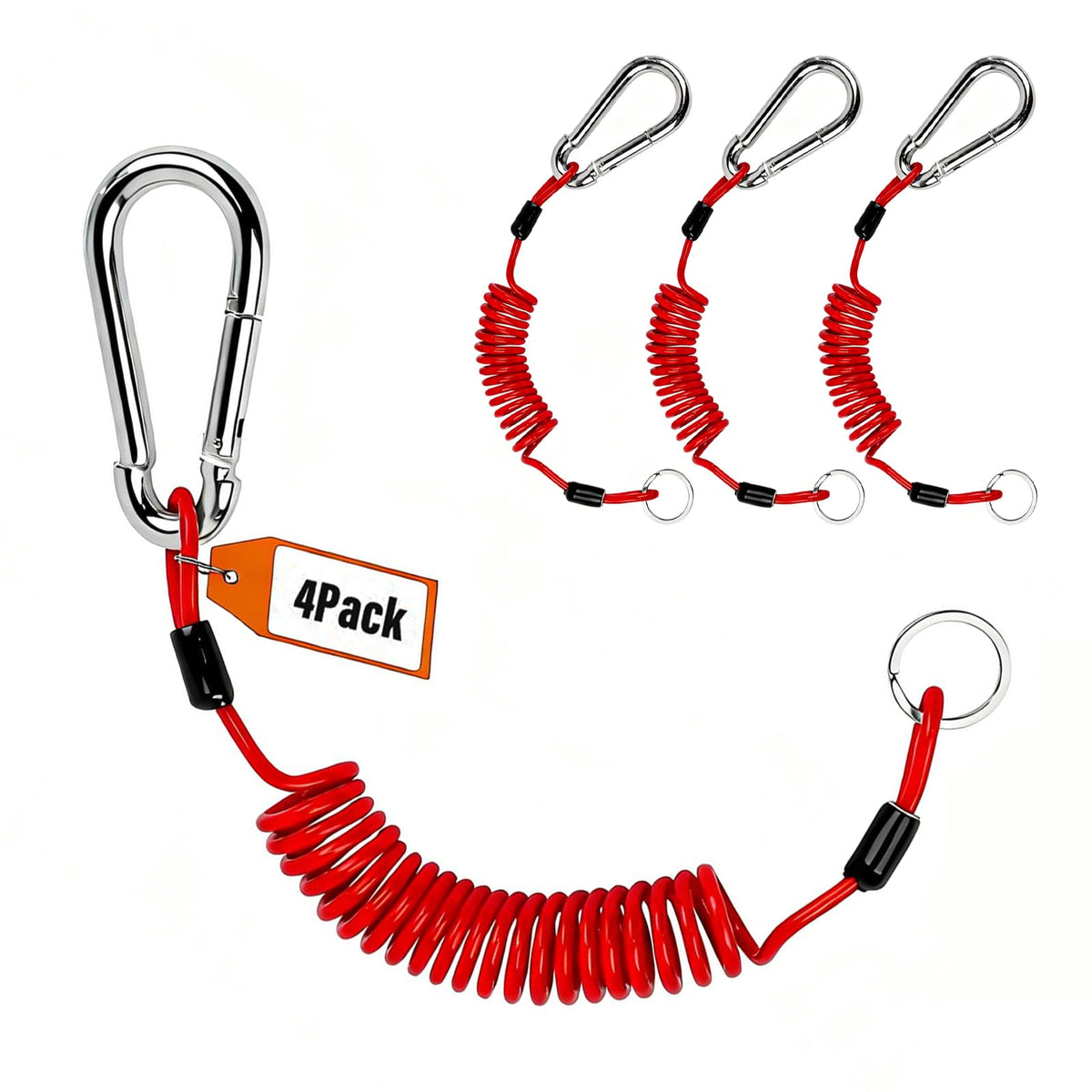 BFDKIT front view of 4-pack packaging showing bright red safety cables and benefits