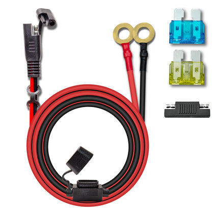 BFXM front packaging showing SAE extension and included fuses for quick identification and benefit