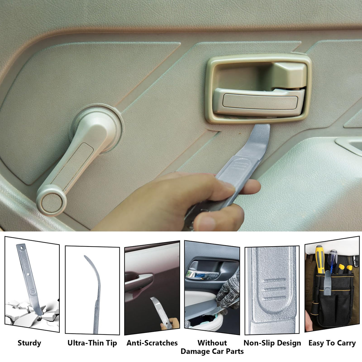 BFXM pry tool chrome finish detail resisting corrosion and reducing friction
