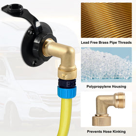 BFXM detail of brass thread and 3-inch flange for secure mounting benefit