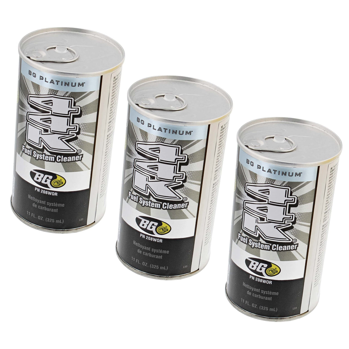 B&G 44K front packaging showing three bottles, cleaner restores performance