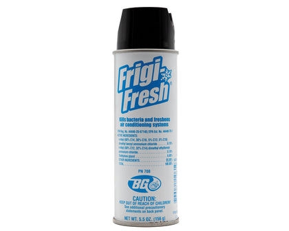 BG Frigi-Fresh front canister showing label and benefit of eliminating A/C odors
