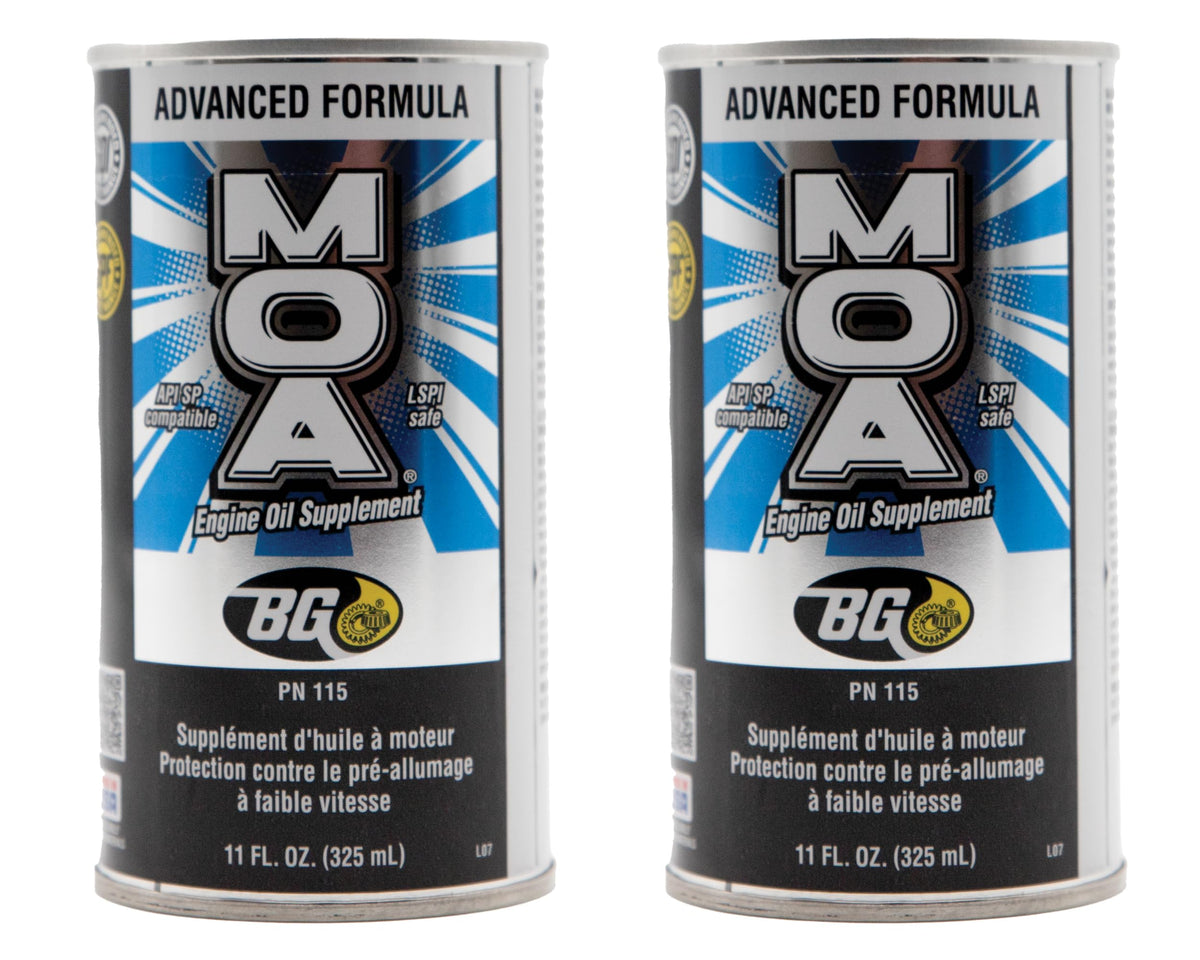 BG MOA front can showing label and benefits for engine protection