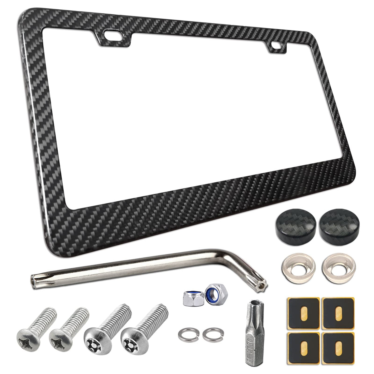 BGGTMO front view glossy license plate frame showing premium finish and sleek look