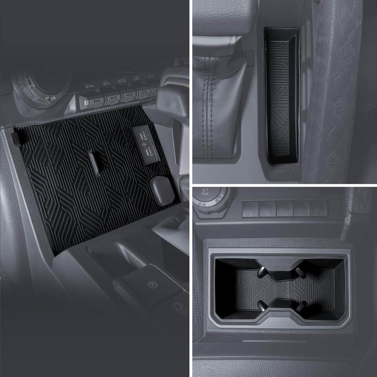bgucar door pocket liner fitted to Tacoma door for organized storage