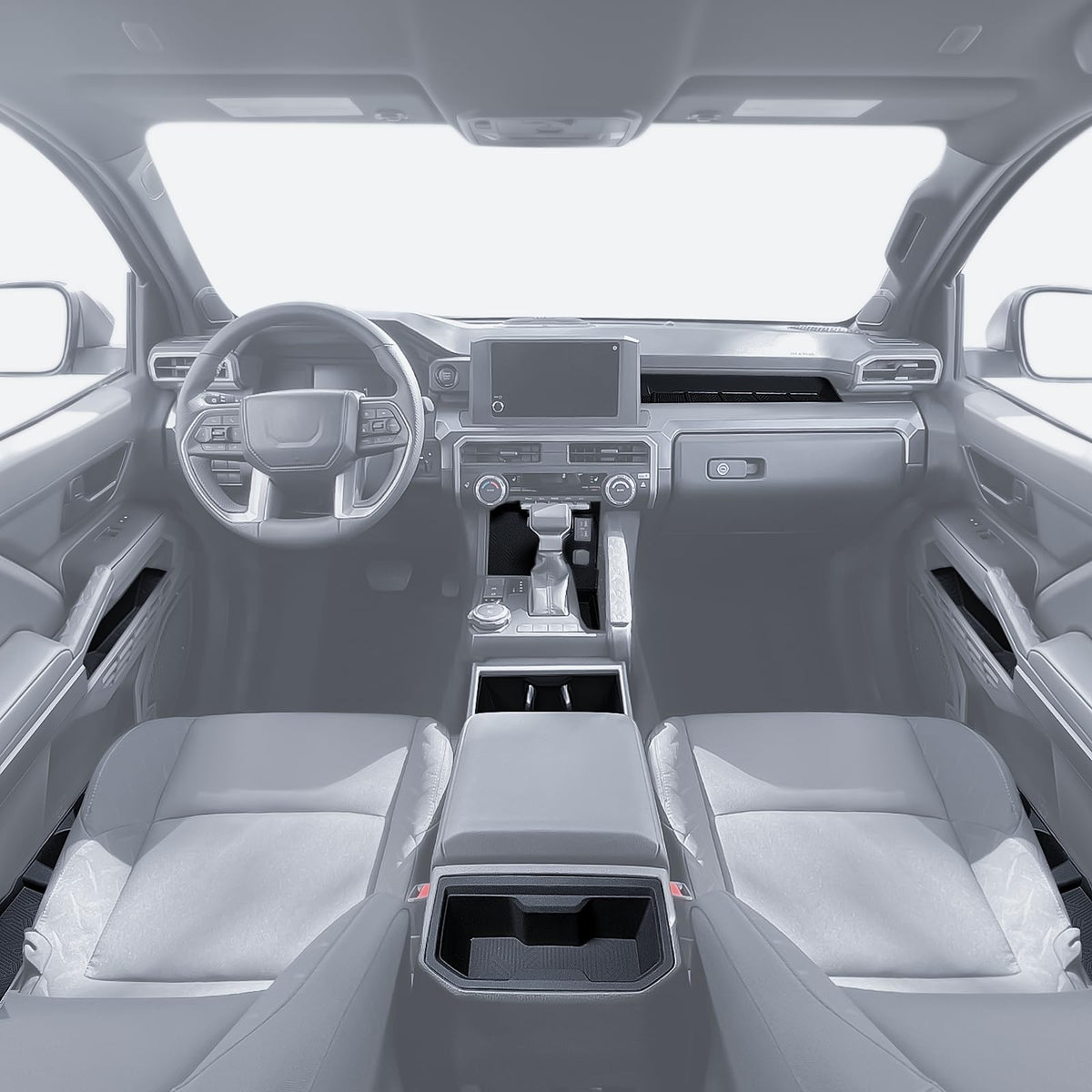 bgucar full interior view installed in Tacoma for clean protected cabin
