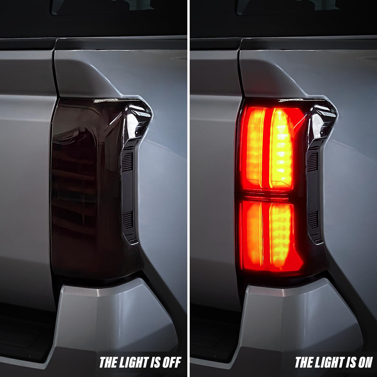 bgucar installed taillight covers on Tacoma rear showing seamless profile benefit: factory-like appearance