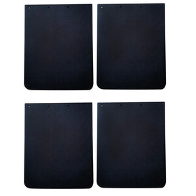 BHTOP front view of four mudflaps showing clean surface and coverage benefit