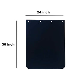 BHTOP mudflap next to ruler showing 24x30 inch size and coverage benefit