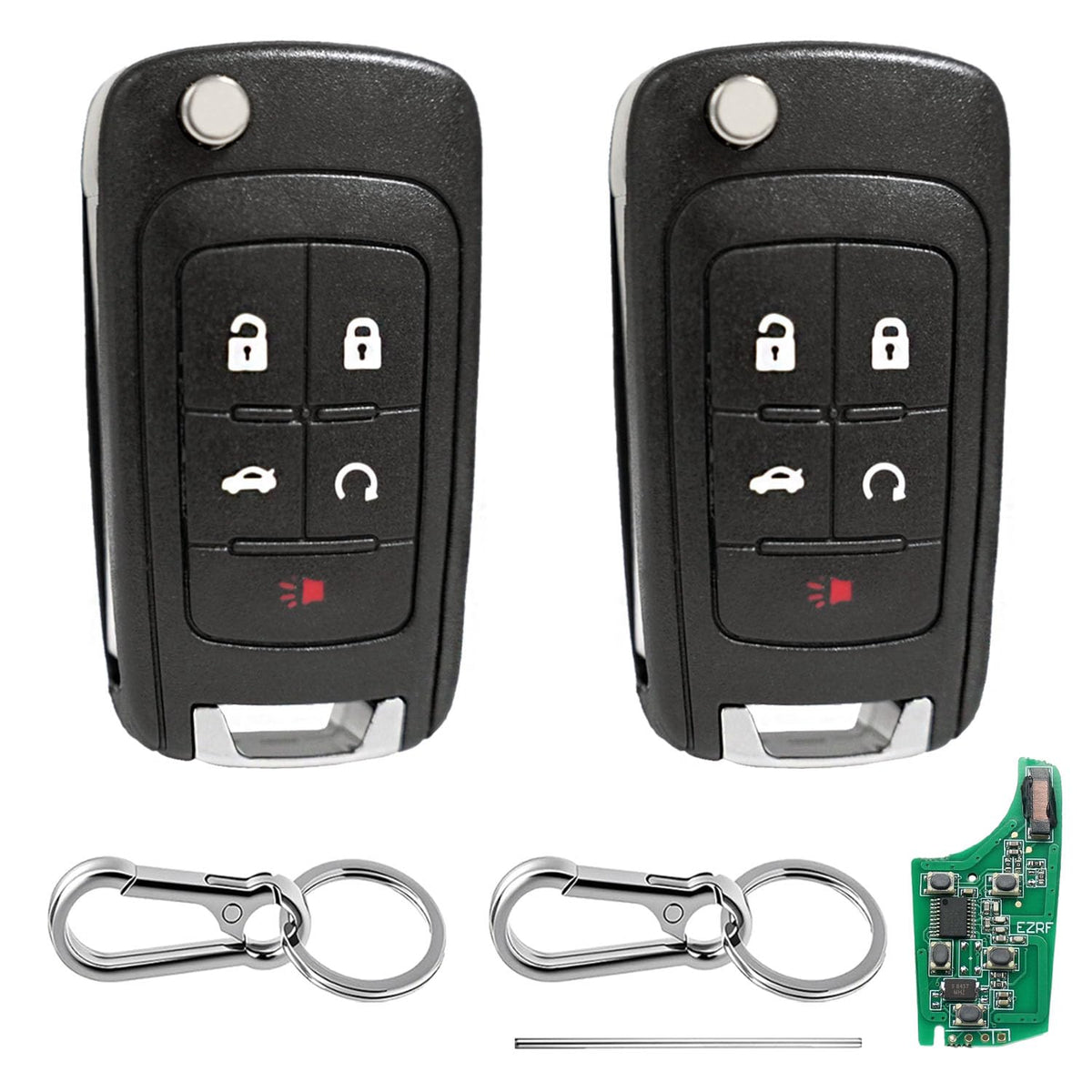 BHUMKEY front view of 5-button flip remote fob showing clean housing and functional look
