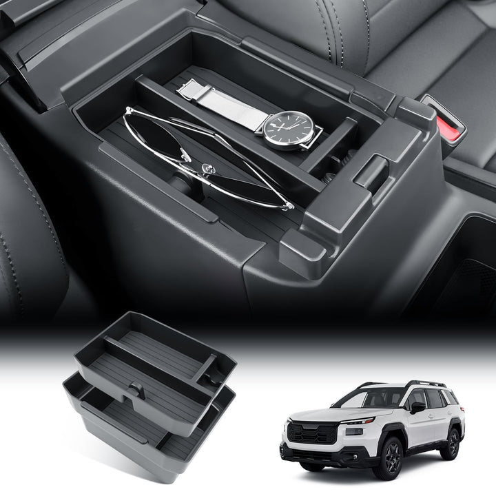 BIBIBO front view console insert showing organized compartments and neat fit