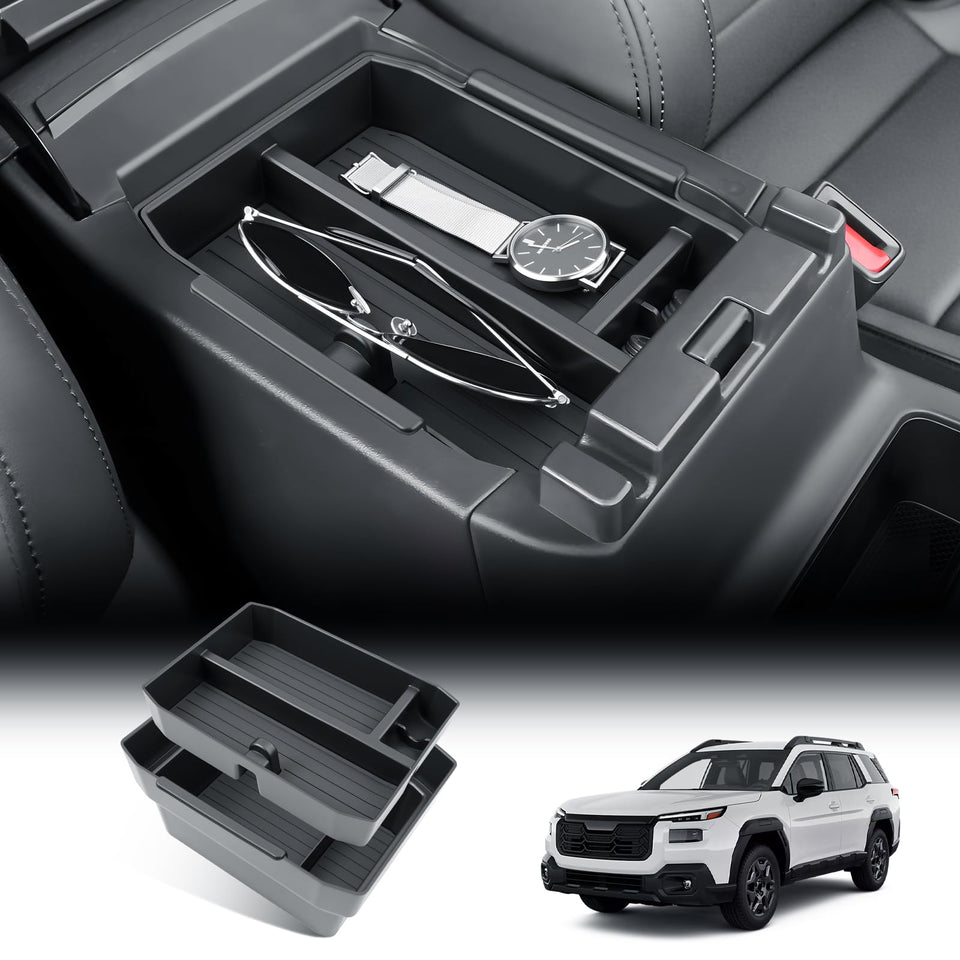 BIBIBO front view console insert showing organized compartments and neat fit