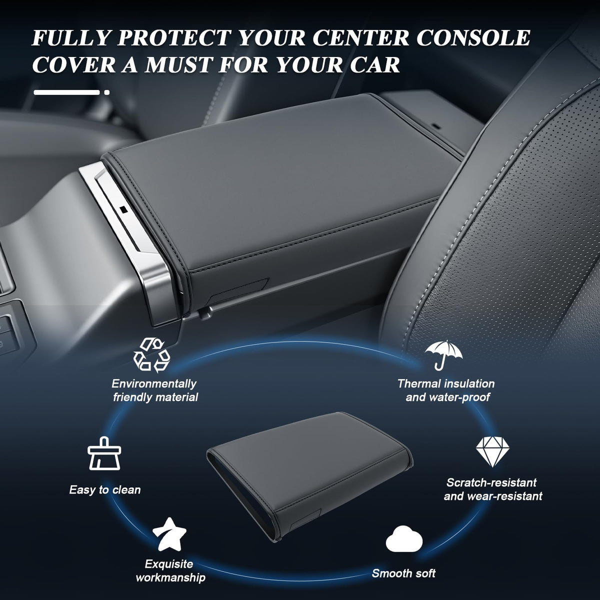 BIBIBO installed on console side angle demonstrating comfortable arm support