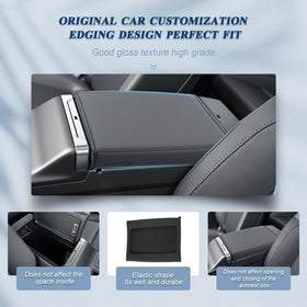 BIBIBO top-down view showing precise fit with console lid and opening clearance