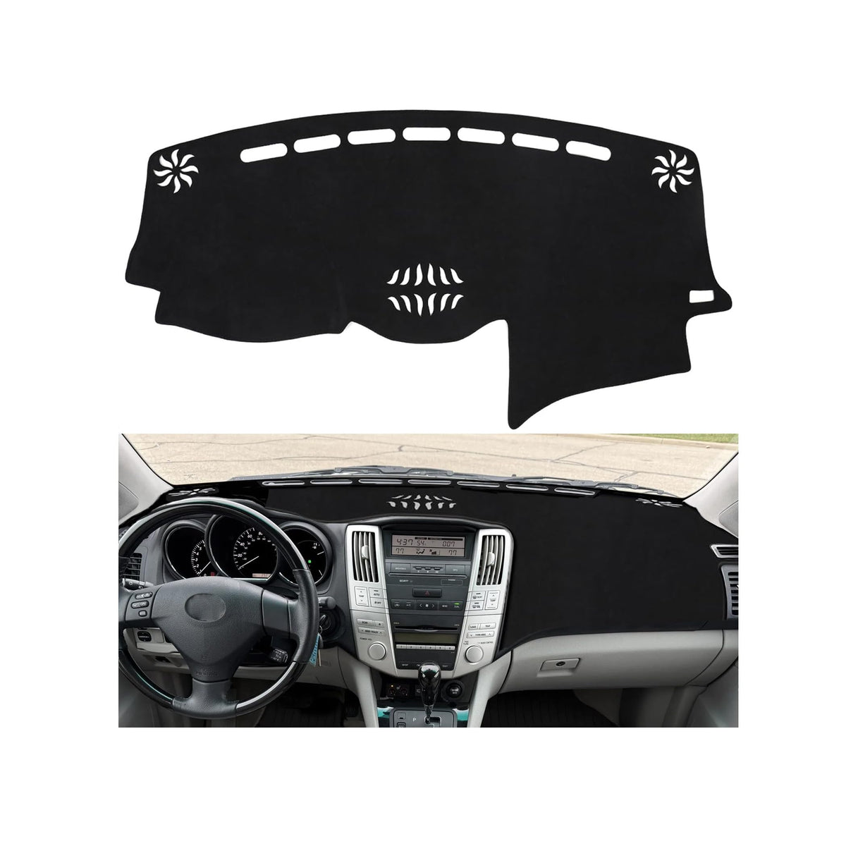 BIBLOZ front view of dash cover showing neat fit and improved aesthetics