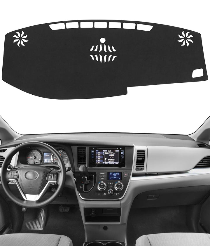 BIBLOZ front view dashboard cover fitted on Sienna protecting dash
